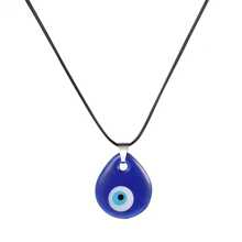 1pc Devil's Eye Circular Pendant Necklace, Minimalist & Fashionable