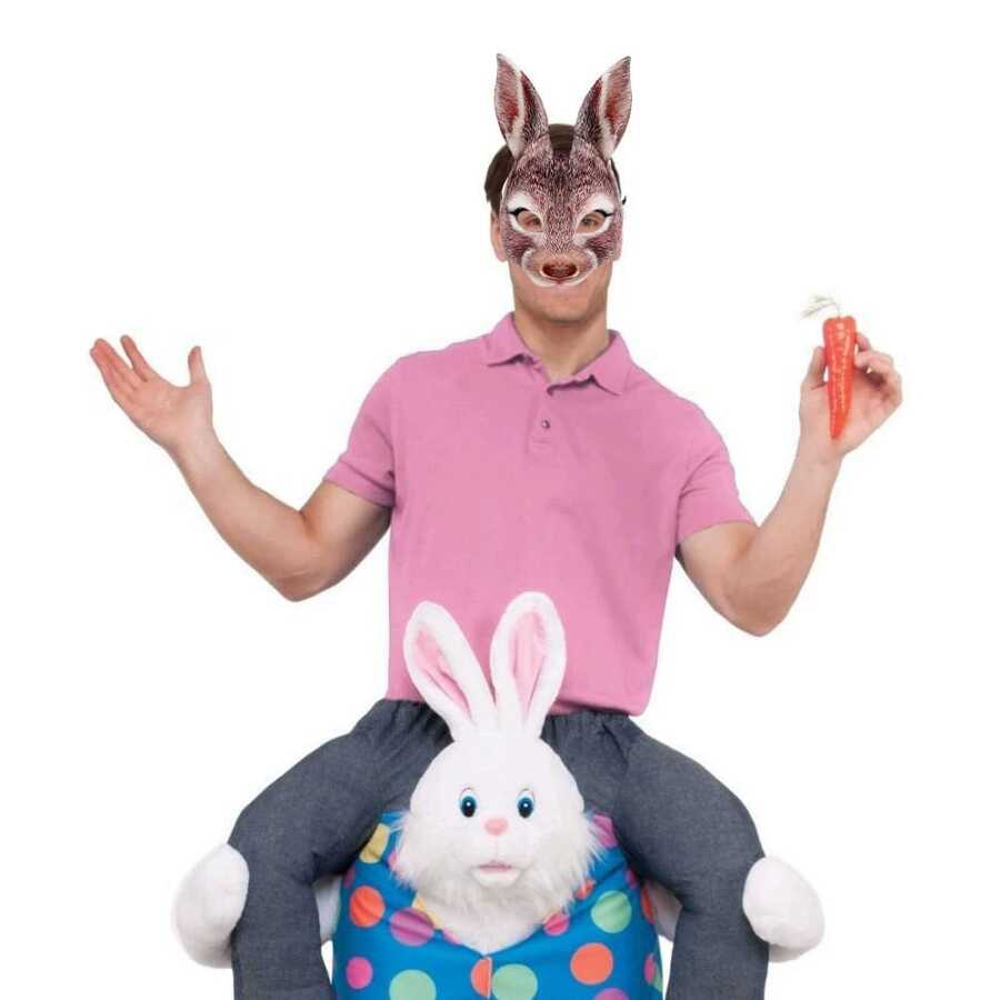 Easter Mardi Gras Party Cosplay Costume Party EVA Half Face Rabbit ...