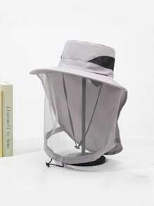 1 pieza Sombrero ligero y transpirable de protección solar de unicolor casual para hombre, versátil para actividades al aire libre y uso diario