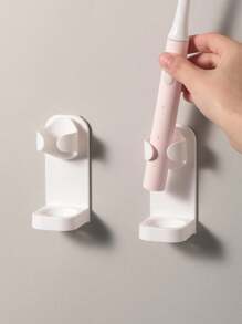 1/2 Piezas Soporte de pared para cepillo de dientes, Estante para cepillo de dientes eléctrico, Organizador de baño a prueba de agua sin taladro, Decoración del baño del hogar