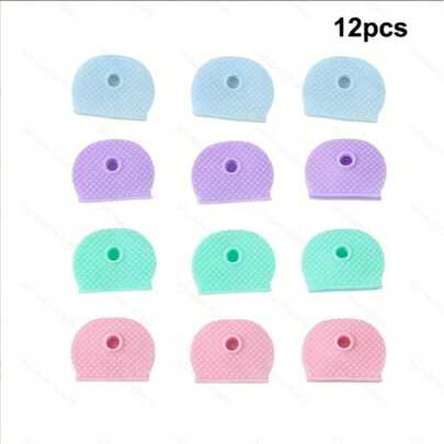 12PCS/8PCS/4PCS Assorted Color Silicone Elastic Key Covers, PVC Waterproof Key Cap Holders, Keychain Identification Organizer Protectors School Car Accessories Cute Goth Y2k