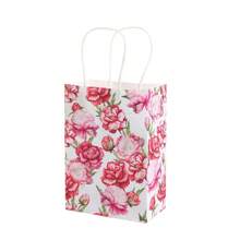 15 件母亲节牛皮纸花朵图案礼品袋，派对礼品，母亲节礼物，伴娘礼物，毕业礼物，生日礼物，婚礼礼物 - 彩色 - 查看 8