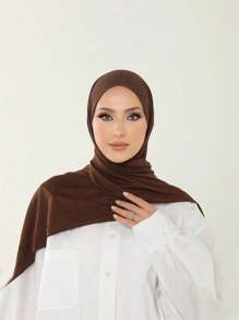 三件套针织头巾套装，经典纯色，170*60厘米长围巾和速裹披肩，适合日常休闲穿着、外出以及作为礼服礼物。