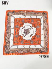 1pc Women's Fashionable And Fresh Printed Polyester Scarf ,Paisley Print Bohemian Bandana,Square Scarf Elegant Bandana,Hair Band,Head Band Ideal For Dressing Up Your Look Valentine's Day Valentines - 70 Satin - View 14