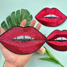 1/3 piezas de parches bordados, parche decorativo con patrón de labios para ropa, bolsos, sombreros, cuadernos, portátiles, scrapbooking, que se pueden planchar o coser