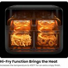 Freidora de aire cuadrada de plástico, con control táctil capacitivo, cesta doble de 3 cuartos - mediano - Ver 5