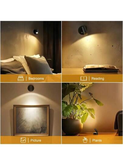 1/2 Pcs LED Spotlights Rechargeable, Dimmable Vloer Lamp Touch Control, USB Powered, Ideal Art Plant Display, Includes Verlichting Source, Different Room Types, Warm Bedroom Lighting view 5