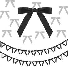 2pcs Bowknot Pendant Decors, Pink & Black Bowknot Backdrop Banners For Birthday Party, Wedding, Bachelorette Party Decorations