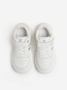 Annil Chaussures pour enfants. Chaussures de sport d'hiver pour filles chaudes avec doublure thermique. Chaussures rembourrées en deuxième couche. Petites chaussures blanches pour garçons.