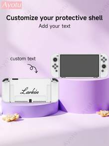 1pc Customizable Text & Name Protective Case Compatible With Nintendo Switch/Switch OLED/Switch Lite, Soft TPU Shell Compatible With Switch Console, Switch Game Accessories, Switch Joy-Con Accessories, Can Charge While Docked, Ideal Gift For Students, Colleagues, Friends, New Year, Back To School