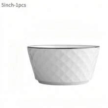 1. Bol Diamant Noir de Luxe Nordique, Bol Diamant Rose, Bol à Motif Diamant, Bol à Dîner/Soupe/Pâtes de 12,7 cm, Set de 1 pièce/2 pièces/4 pièces, Bol en Céramique Profond, Microwave-safe, Vaisselle de Maison Élégante et Épaisse