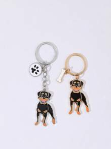 1 pieza Llavero de aleación con dije de perro mascota Rowena para hombres, anillo de llave de coche, mejor regalo para amigo, colgante para mochila