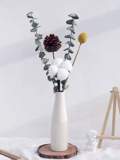 1pc Minimalist Vase ative Dried Flowers, Ins Home Birthday Graduation Back To School Room Supplies Flower Glass view 3