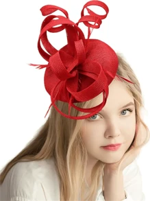 1 件迷人帽子头饰羽毛茶会帽女士肯塔基德比帽赛马帽女士和女孩 - 彩色 - 查看 8