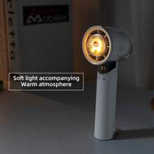 1pc 3000mAh Rechargeable Portable Hand-Held Fan With 100 Levels, High-Speed Turbo Wind, Lighting, Cartoon Figure Design - Multicolor - View 3