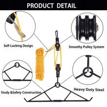 Deer Meat Hanging Rack With Pulley Lift System, Hunting Suspension Kit, Heavy Duty Deer Hoisting System, Max Load 700 Lbs, For Skinning And Processing Deer And Goat - Multicolor - View 6