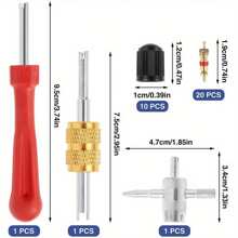 33pcs/Set Tire Valve Stem Installation Kit, Includes Valve Stem Puller, Snap-In Valve Stem And Core, Suitable For Truck And Bicycle - Complete Repair Set - 33pcs/set - View 5