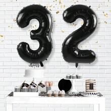1/2 件黑色数字气球 40 英寸 1-80 数字铝膜气球适用于生日派对、周年纪念日等派对室内外装饰,营造派对氛围 - 黑色 - 查看 26