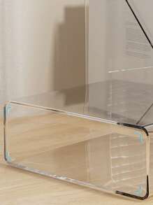 1 件透明 PET 桌面单槽杂志/书架，办公桌文件文件存储整理架，适用于办公室、卧室、教室、客厅