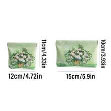 2pcs Set - Oil Painting Coin Purse, Women Mini Ultra- Coin Wallet, Sanitary Napkin Pouch, Small Carry Bag - Multicolor - View 8