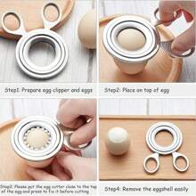 Egg Topper Cutter Stainless Steel Boiled Egg Cutter Shell Scissors Opener For Kitchen Tool Supply Reliable Material: These Egg Shell Openers Are Made Of Stainless Steel Which Is Stable To Use, Not Easy To Rust Or Break