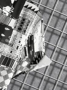 大码男士夏威夷风格创意图案印花夏季海滩度假衬衫