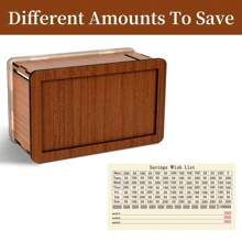 1pc Wooden Money Saving Box With Reusable Digital Goal Coin Bank, Helpful Home Savings Planner, Ideal Gift For Friends, Premium Quality Wooden Piggy Bank