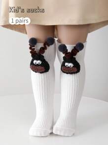 1 par de calcetines de tripulación graciosos y de dibujos animados, calcetines novedosos y lindos para estudiantes y familias, adecuados para primavera/otoño