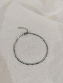 1pc Fashion Hiphop Minimalist Chain Men's Classic Versatile Bracelet, Suitable For Daily Wear - Silver - View 5