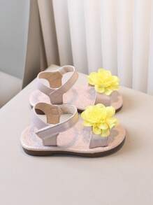 1 Pair Girls' Flat Sandals, Bohemian Style Minimalist Summer Slippers