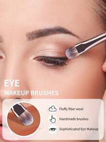 MAANGE Set de 5 piezas de brochas de maquillaje profesionales para ojos, incluye: brocha para sombras, brocha para cejas, brocha mixta, brocha delineadora y brochas suaves y portátiles, un regalo ideal para mujeres y niñas