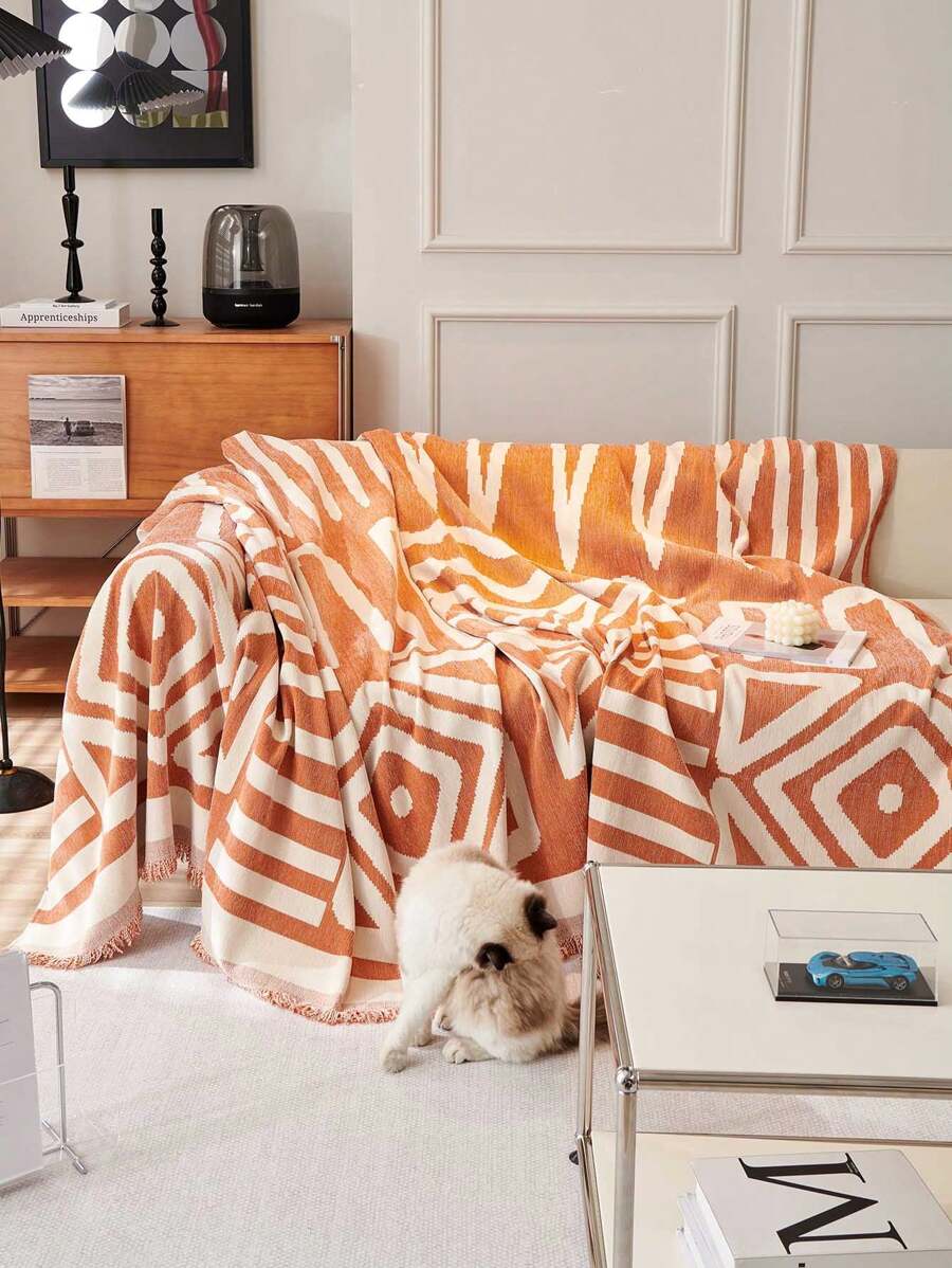 1pc Multifunctional Bohemian Style Sofa Cover - Anti-Scratch And Non-Slip, Ideal For Home Decor And Daily Use, Comfortable Furniture Protector Suitable For Living Room And Bedroom