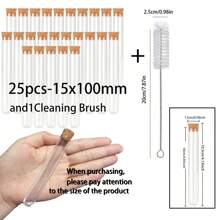 10/25 PCS Clear Plastic Test Tubes With Cork Lids – DIY Plant Decor, 15x100mm/16x100mm/16x150mm/20x150mm,Propagation Vases, Dried Flower Storage, Candy Containers, Bead Sorting, Wedding & Party Favors, Science Lab Supplies - Multicolor - View 21