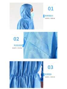 Traje de Trabajo Desechable para Hombres y Mujeres, Resistente al Polvo, al Agua y al Aceite, Transpirable, Overol de  para Pintura, Decoración, Construcción y Protección Industrial - PP-Azul cielo-45g - Ver 6