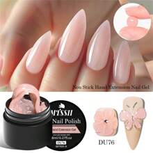 Mtssii 8ml Clear Non Stick Hand Extension Gel Nail Polish For 3D Shaping Nail Art Solid Milky Jelly Hard Gel For Fake Nail Carving Flower Nail Art Acrylic Gel Varnish Solid Builder Gel Easy To Operate Manicure For Home And Slaon - 裸色 - 查看 2