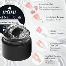 Mtssii 8ml Clear Non Stick Hand Extension Gel Nail Polish For 3D Shaping Nail Art Solid Milky Jelly Hard Gel For Fake Nail Carving Flower Nail Art Acrylic Gel Varnish Solid Builder Gel Easy To Operate Manicure For Home And Slaon - 粉色 - 查看 8