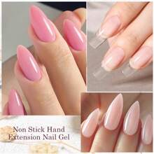 Mtssii 8ml Clear Non Stick Hand Extension Gel Nail Polish For 3D Shaping Nail Art Solid Milky Jelly Hard Gel For Fake Nail Carving Flower Nail Art Acrylic Gel Varnish Rhinestone Glue Gel Easy To Operate Manicure For Home And Slaon