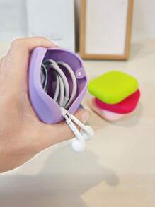 Bolsa organizadora magnética y portátil de silicona para accesorios digitales multifuncionales, en colores de caramelo, adecuada para guardar auriculares, llaves, tarjetas, joyas y otros accesorios