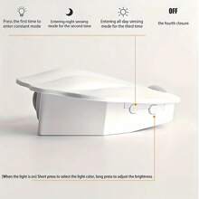 USB Rechargeable Motion Sensor Wall Light, Modern Night Light Plug-In, Dusk To Dawn Sensor, Adjustable Brightness, Suitable For Corridor, Bedroom, Stair, Wireless Cabinet Lamp - White - View 8