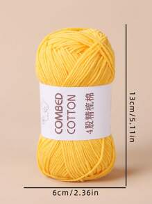 1 卷 4 股精梳纱，8# 金黄色，适用于服装和围巾制作 - 黃色 - 查看 3