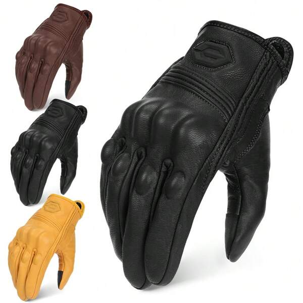 Guanti da moto in pelle, guanti da ciclismo e guida, guanti integrali, attrezzatura protettiva per corse, guanti da moto touch screen, accessori per motocross e moto, protezione anti-caduta, regali per motociclisti