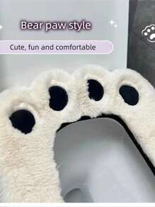 1pc Cartoon Style Toilet Seat Cushion, Soft Plush Full Coverage Toilet Seat Cover, Applicable For Various Toilet Types, Suitable For All Seasons