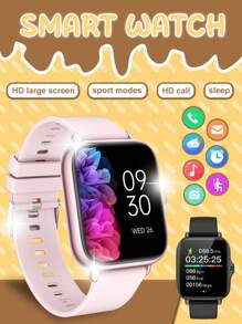 1pc Smartwatch met siliconen band voor kinderen en tieners, kan bellen, accepteert sociale meldingen, is compatibel met iOS en Android, geweldig cadeau voor kinderen