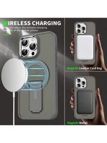 Funda para teléfono con marco de metal a prueba de golpes, acabado mate, soporte plegable y cubierta trasera magnética dura compatible con iPhone 11 12 13 14 15 Pro Max Plus