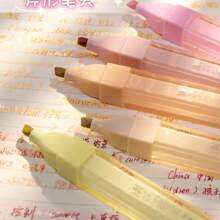 3 支冰透明闪光荧光荧光笔，适合学生使用的彩色记号笔，用于做笔记的明亮霓虹笔、计划器、闪光荧光笔（随机款式/颜色）