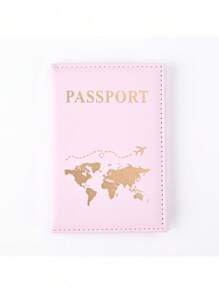 1 pièce Étui de passeport en PU créatif avec porte-billet, étui de passeport mode pour voyage de vacances, protection de l'étui de passeport