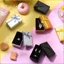 Compact & Elegant Jewelry Gift Box, Suitable For Rings, Necklaces, Earrings And Bracelets, Surprise Christmas Gift Box, Wholesale Packaging, Comes With Bow, Ombre Design, Lidded, Ideal For Office And Home Use