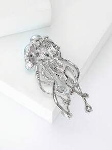 Spilla con strass a forma di medusa di moda per donna, spilla a forma di vita marina, accessorio per abito, spilla da decorazione per festa, banchetti e regali