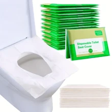 20/50/100pcs Disposable Flushable Toilet Seat Covers - Provide Protection For Travel, Schools And Public Restrooms, Portable For Travel, Airplane, Camping, Hotel, Public Toilet, Bathroom, Waterproof Toilet Pad Accessories, Bathroom Supplies, Camping And Hiking Accessories - Green - View 8