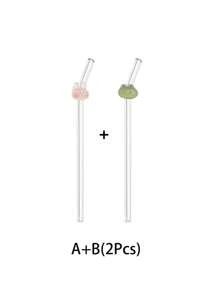 Bộ 1/2/4 ống hút thủy tinh hoạt hình dễ thương với hình động vật, dùng cho cốc nước, ống hút thủy tinh trong suốt có thể uốn cong, tái sử dụng, kèm cọ vệ sinh, dùng trong nhà bếp, làm đầu ống hút, cho đồ uống lạnh, trà sữa, cà phê, nước ép, sinh tố, tại nhà, nhà hàng, tiệc cocktail, mùa tựu trường, quà tặng vui nhộn cho bạn gái/bạn trai, bố mẹ, bạn bè, đồ dùng ngày lễ, năm mới, ngày Valentine. - phong cách 1 - Xem 20